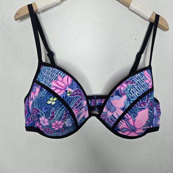 Victoria’s Secret The Fabulous Padded Push-Up Swim Bikini Top Size 36D - Picture 2 of 4